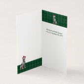 Vakantie Blue Heeler Hond Groen Geplaagd Kerstmis Kaart (Binnen)