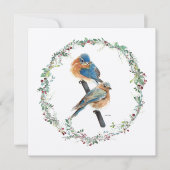 Vakantie Bluebirds Paar Waterverf Kunst (Voorkant)