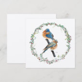 Vakantie Bluebirds Paar Waterverf Kunst (Voorkant / Achterkant)