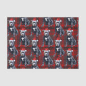 Vakantie Bluenose Pitbull Dog Red Plaid Kerstmis Tissuepapier (Voorkant)