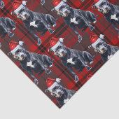 Vakantie Bluenose Pitbull Dog Red Plaid Kerstmis Tissuepapier (Detail)