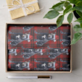 Vakantie Bluenose Pitbull Dog Red Plaid Kerstmis Tissuepapier (Geschenk)