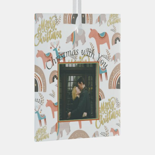 Vakantie Boho fotothema Glas Ornament (Voorkant Rechts)