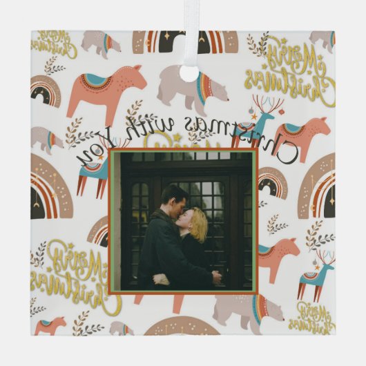 Vakantie Boho fotothema Glas Ornament (Achterkant)