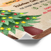 Vakantie Boom Verlichting schoolevenement sjabloon Poster (Hoek)