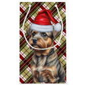 Vakantie Border Terrier en feestelijke kerstvakant Klein Cadeauzakje (Achterkant)