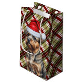 Vakantie Border Terrier en feestelijke kerstvakant Klein Cadeauzakje (Achterkant Gekanteld)