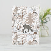 Vakantie bosdieren feestdagenkaart (Staand voorkant)