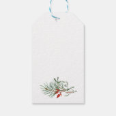 Vakantie Botanisch groen Holly Waterverf Cadeaulabel (Achterkant)