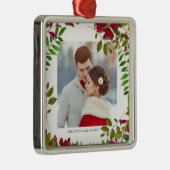 Vakantie Botanische Foto en Naam Ornament (Rechts)
