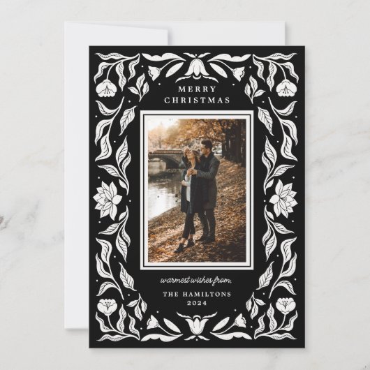  Vakantie Botanische Foto Kerst Kaart (Voorkant)