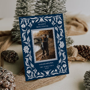 Vakantie Botanische Foto Kerst Kaart