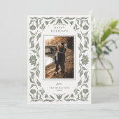  Vakantie Botanische Foto Kerst Kaart (Staand voorkant)