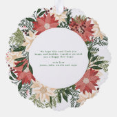 Vakantie Botanische Poinsettia Foto Kerstmis Ornament Kaart (Achterkant)