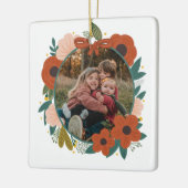 Vakantie Botanische Rode Bloemen Krans Kerstmis Fa Keramisch Ornament (Links)