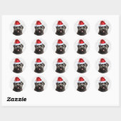 Vakantie Bouvier des Flandres Hond in Santa Hat Ronde Sticker (Vel)