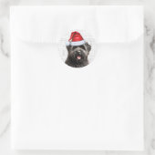 Vakantie Bouvier des Flandres Hond in Santa Hat Ronde Sticker (Tas)