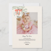 Vakantie Bow en Ornament Foto Vakantie Kaart (Achterkant)