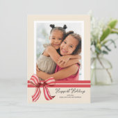 Vakantie Bow Foto Vakantie Kaart (Staand voorkant)