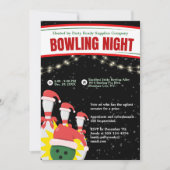 Vakantie Bowling Night Santa Hats Black Achtergron Kaart (Voorkant)