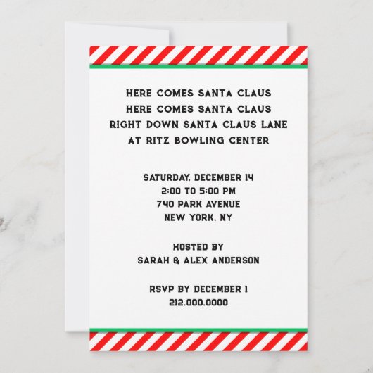 Vakantie Bowling Party uitnodiging (Achterkant)