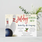 Vakantie Bowling Party uitnodiging (Staand voorkant)