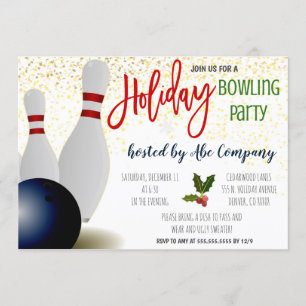 Vakantie Bowling Party uitnodiging