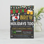 Vakantie Bowling Party uitnodiging (Staand voorkant)