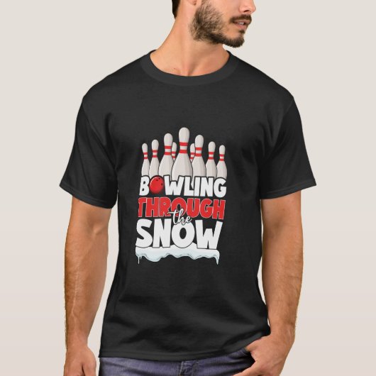 Vakantie Bowling Team Santa Bowling Grappige Kerst T-shirt (Voorkant)