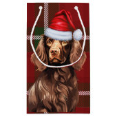 Vakantie Boykin Spaniel Hond Red Plaid Kerstmis Klein Cadeauzakje (Achterkant)