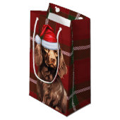 Vakantie Boykin Spaniel Hond Red Plaid Kerstmis Klein Cadeauzakje (Voorkant Gekanteld)