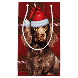 Vakantie Boykin Spaniel Hond Red Plaid Kerstmis Klein Cadeauzakje