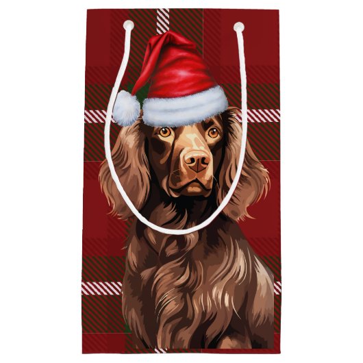 Vakantie Boykin Spaniel Hond Red Plaid Kerstmis Klein Cadeauzakje (Voorkant)