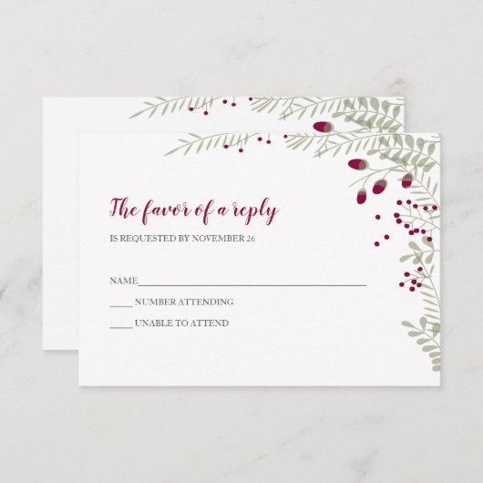 Vakantie Branches Trouwen RSVP (Voorkant / Achterkant)