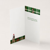 Vakantie Briard Shepherd Dog Green Plaid Kerstmis Kaart (Binnen)