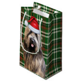 Vakantie Briard Shepherd Dog Green Plaid Kerstmis Klein Cadeauzakje (Achterkant Gekanteld)