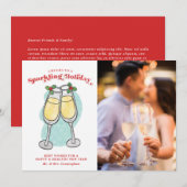 Vakantie brief Champagne Cheers Foto Feestdagenkaart (Voorkant / Achterkant)