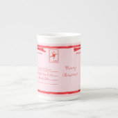 vakantie Briefkaart Bone China Mok (Voorkant)