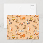 Vakantie Briefkaart - Patroon van vossen (Voorkant / Achterkant)