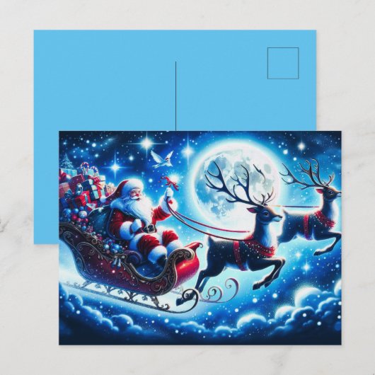 Vakantie Briefkaart Santa (Voorkant / Achterkant)