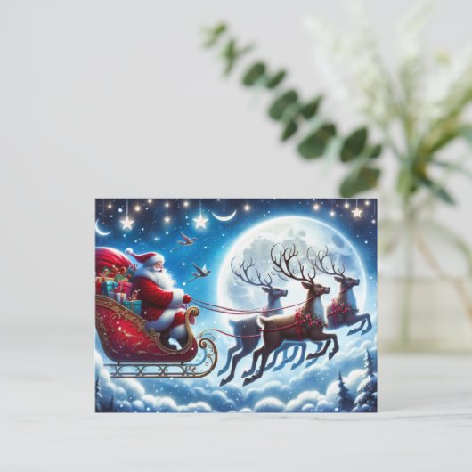 Vakantie Briefkaart Santa (Staand voorkant)