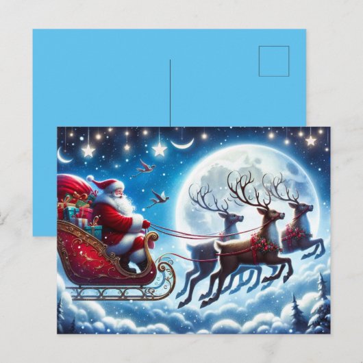 Vakantie Briefkaart Santa (Voorkant / Achterkant)