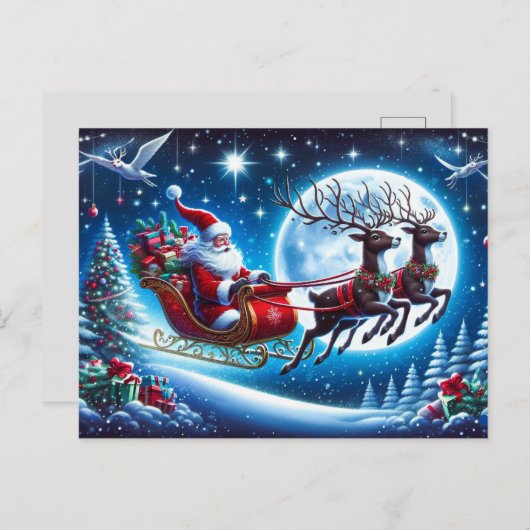 Vakantie Briefkaart Santa (Voorkant / Achterkant)