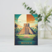 Vakantie briefkaart vakantie Mexico Maya-piramide (Staand voorkant)