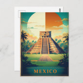 Vakantie briefkaart vakantie Mexico Maya-piramide (Voorkant / Achterkant)