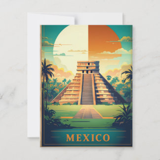 Vakantie briefkaart vakantie Mexico Maya-piramide