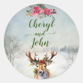Vakantie bruiloft in de Lodge Envelope Seal Ronde Sticker
