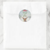 Vakantie bruiloft in de Lodge Envelope Seal Ronde Sticker (Tas)