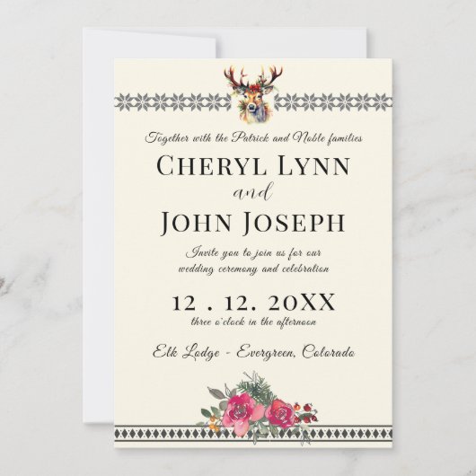 Vakantie bruiloft in de Lodge uitnodiging (Voorkant)