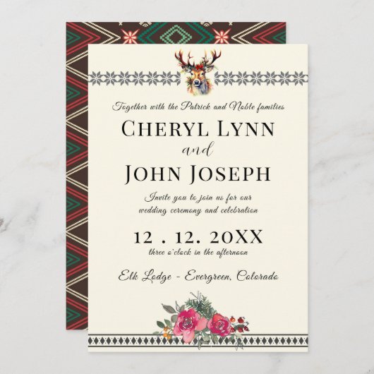 Vakantie bruiloft in de Lodge uitnodiging (Voorkant / Achterkant)